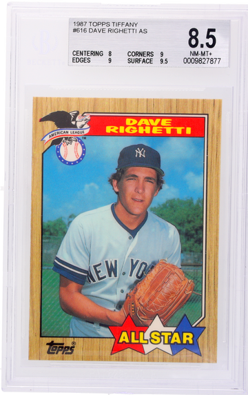 1987 Topps Tiffany All-Star Dave Righetti #616 BGS 8.5