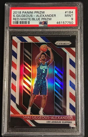 Shai Gilgeous Alexander Red /White/Blue PSA 9