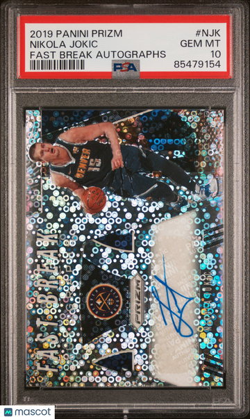 2019 Panini Prizm Fast Break Autographs Nikola Jokic #NJK PSA 10