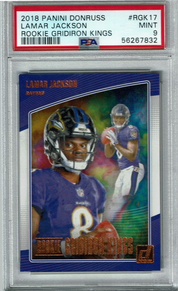 2018 Donruss Lamar Jackson RC Rookie Gridiron Kings PSA 9 PSA Population 92 Only 19 Graded Higher Ultra RARE!!!Mint