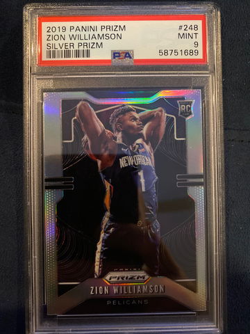 2019-20 Panini Prizm Zion Williamson #248 Silver Prizm PSA 9 MINT CENTERED