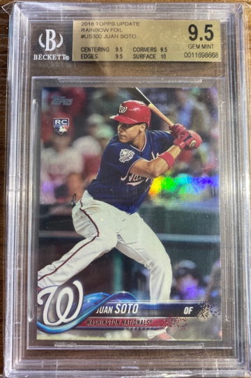 Juan Soto 2018 topps update rainbow foil rc BGS 9.5 TG+