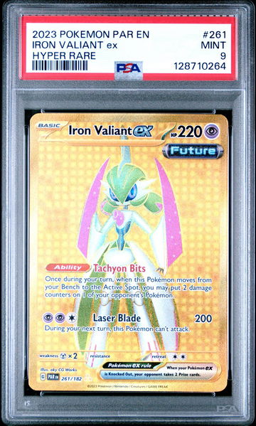 2023 Pokemon Scarlet and Violet Paradox Rift Hyper Rare Iron Valiant Ex #261 PSA 9
