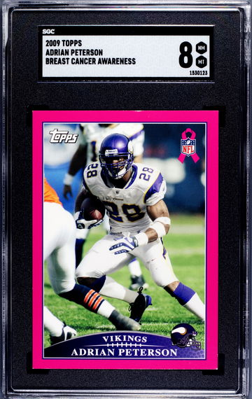 2009 Topps Breast Cancer Awareness Adrian Peterson SGC 8 NM-MT