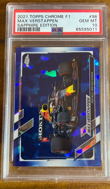 2021 TOPPS CHROME F1 SAPPHIRE MAX VERSTAPPEN #98 PSA 10 GEM MINT