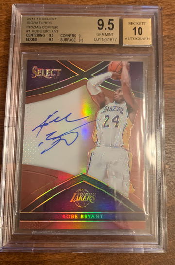 Kobe Bryant 15-16 Select Copper Auto /49 9.5