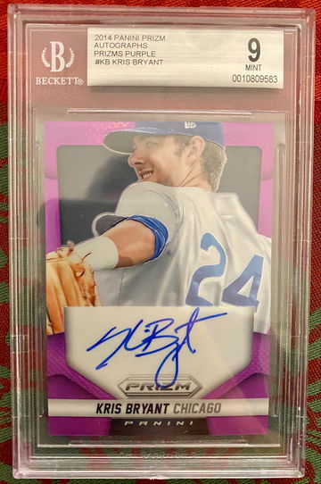2014 Panini Prizm Kris Bryant Autograph RC Purple 9.5/10! Awesome card! 92/99