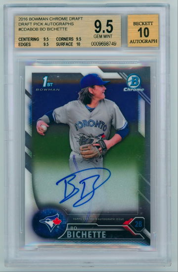 2016 Bowman Chrome Draft Bo Bichette Auto BGS 9.5 True Gem+