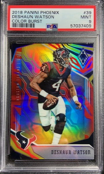 2018 Panini Phoenix #39 Deshaun Watson Color Burst PSA 9 Mint Houston Texans