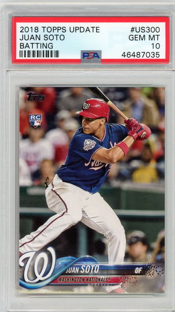 2018 Topps Update Juan Soto Base Rookie RC PSA 10 Gem Nationals US300