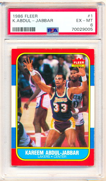 1986 Fleer #1 Kareem Abdul-Jabbar PSA 6