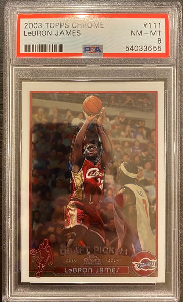 2003 Topps Chrome Lebron James #111 Rookie Card PSA 8 NM-MT