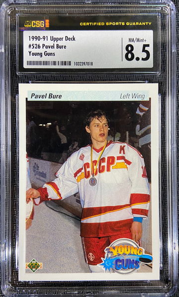 1990-91 Upper Deck Young Guns ROOKIE Pavel Bure CSG 8.5 Low POP
