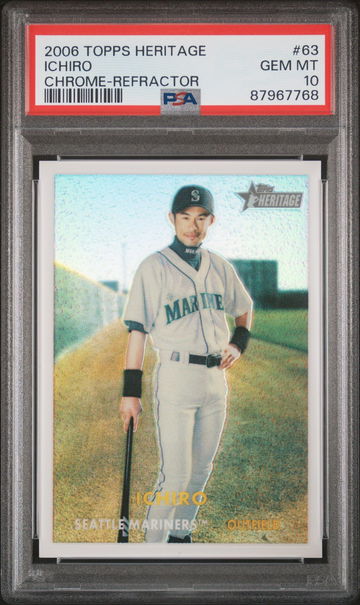 2006 TOPPS ICHIRO HERITAGE CHROME CHROME-REFRACTOR #63 PSA 10