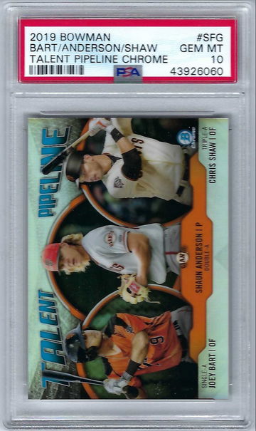 2019 Bowman Chrome Talent Pipeline Joey Bart/Chris Shaw/Shaun Alexander #SFG *PSA 10* San Francisco Giants