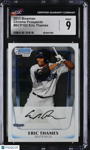 2011 Bowman Eric Thames #BCP102 Auto Chrome Prospects CGC 9
