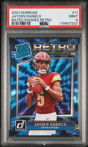 2024 Panini Donruss Rated Rookies Retro Jayden Daniels #11 RC PSA 9