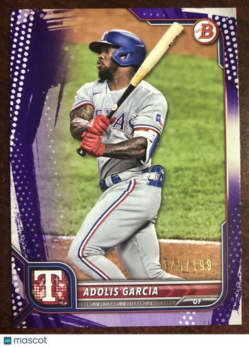 Adolis Garcia 2022 Bowman #53 Purple Pattern Parallel #146/199 Texas Rangers