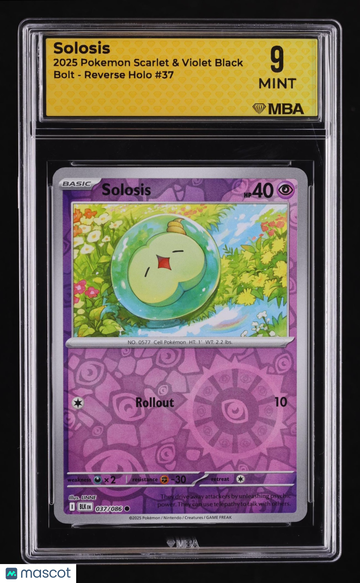 2025 Pokemon Scarlet & Violet Black Bolt Solosis Reverse Holo MBA 9 #37
