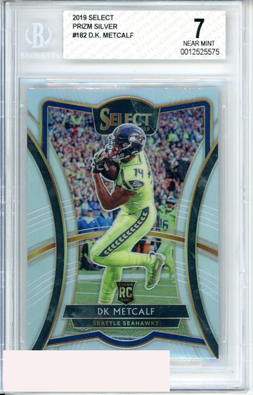 2019 SELECT D. K. METCALF #182 PRIZMS SILVER ROOKIE RC BGS 7 NM