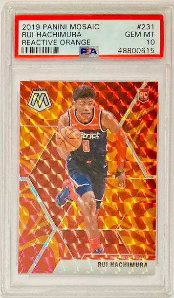 Rui Hachimura 2019 Panini Mosiac Reactive Orange Rookie Card RC #231 PSA 10 GEM MINT