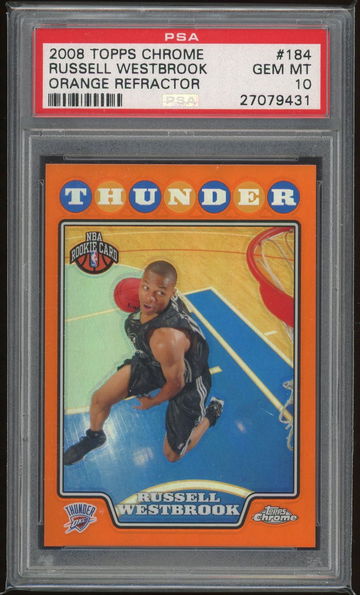 2008 Topps Chrome Russell Westbrook Orange Refractor PSA 10 