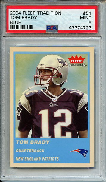 Tom Brady 2004 Fleer Tradition #51 Blue PSA 9 Mint! 4723