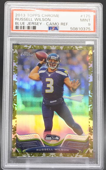 2013 Topps Chrome #175 Russell Wilson Camo Refractor PSA 9