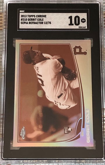 2013 Topps Chrome Gerrit Cole SEPIA Refractor /75 SGC10
