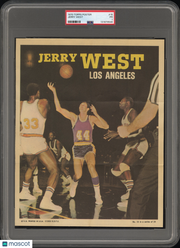 1970 Topps Poster Jerry West #15 PSA 1