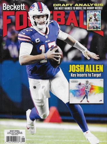 Beckett Football Card Monthly Price Guide Magazine September 2022 Josh Allen Buffalo Bills