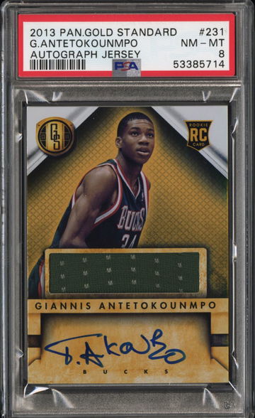 2013 Panini Gold Standard Giannis Antetokounmpo Auto PSA 8 Rookie RC