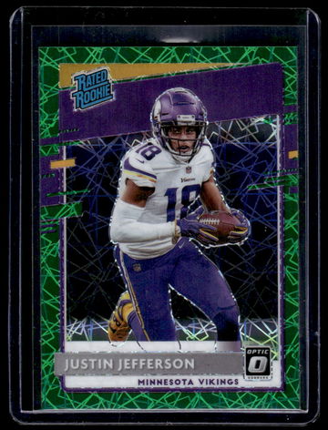 2020 Panini Donruss Optic Green Velocity Justin Jefferson #163 RC