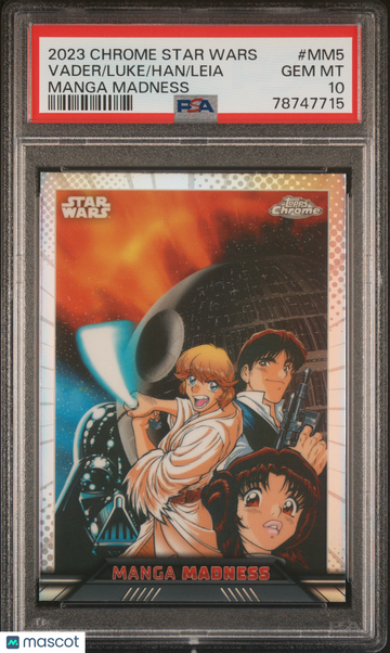 2023 Topps Chrome Star Wars Manga Madness Leia Han Luke Vader #MM5 PSA 10