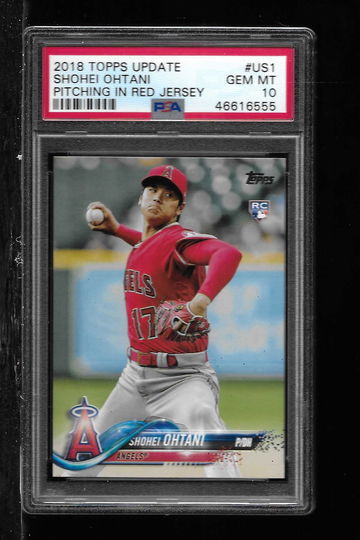 2018 TOPPS UPDATE SHOHEI OHTANI RED JERSEY PSA 10