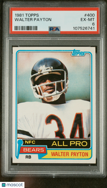 1981 Topps Walter Payton #400 PSA 6