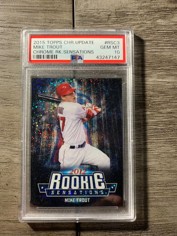 2015 Topps Chrome Update “Rookie Sensations” Mike Trout PSA 10