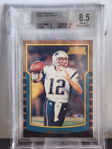 2000 Bowman Tom Brady BGS 8.5 RC