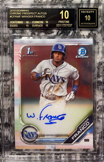 2019 Bowman Chrome Auto Wander Franco Black Label BGS 10/10