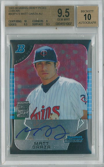 2005 Bowman Draft Matt Garza #BDP173 BGS 9.5 Auto 10