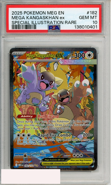2025 POKEMON MEG EN-MEGA EVOLUTION MEGA KANGASKHAN EX #182 SIR PSA 10