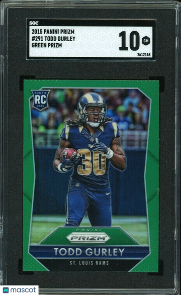 2015 Panini Prizm Green #291A Todd Gurley Rookie SGC 10 Gem Mint