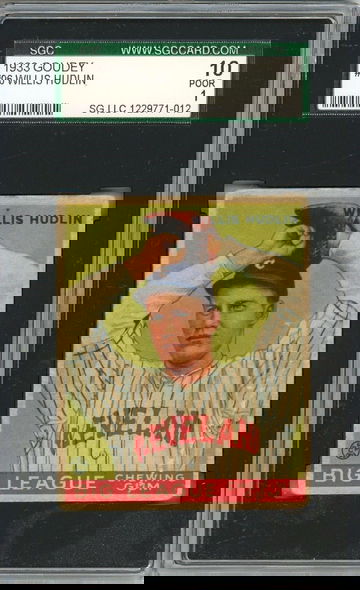 1933 Goudey Willis Hudlin #96 SGC 1 P1360