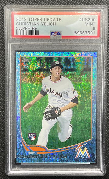 2013 Topps Update US290 Christian Yelich Sapphire #20/25 PSA 9 Pop 2