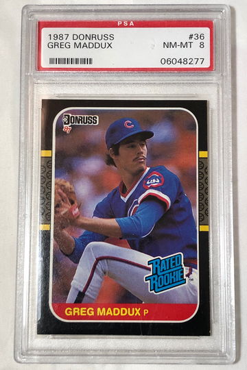1987 DONRUSS #36 GREG MADDUX “RATED ROOKIE “ NM-MT 8