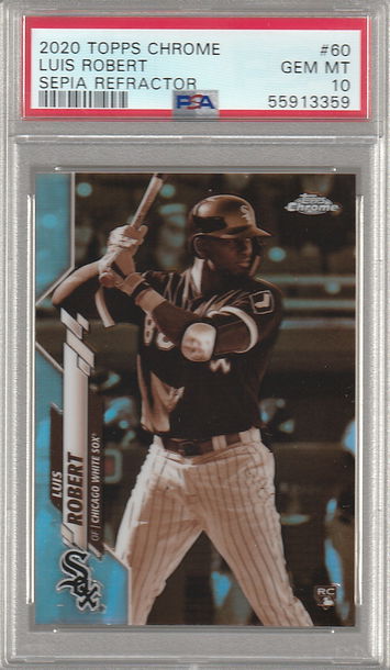 2020 Topps Chrome Luis Robert sepia refractor PSA 10