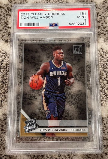 Zion Williamson 2019 Clearly Donruss #51 RR Rated Rookie RC PSA 9 MINT