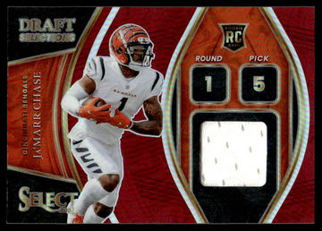 2021 Panini Select Draft Selections Prizm Ja'Marr Chase #DS-JCH RC Patch
