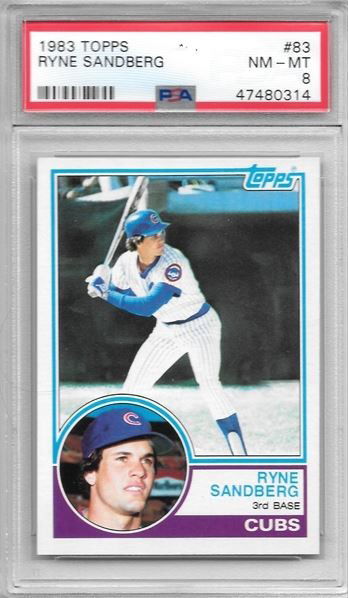 1983 Topps Ryne Sandberg RC PSA 8 - 20% below comps