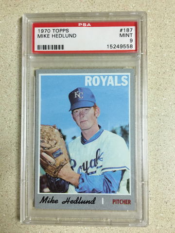 1970 Topps #187 Mike Hedlund PSA 9 MINT ROYALS 